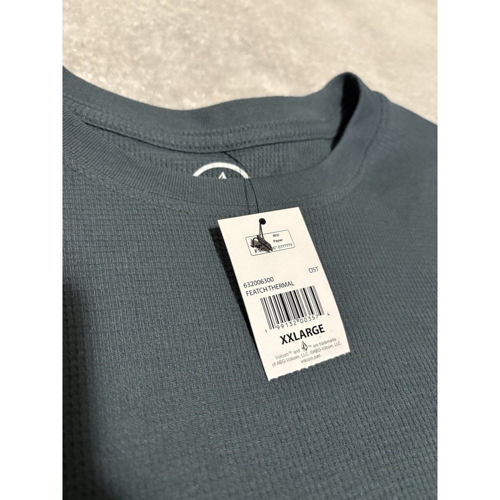 Volcom Waffle Thermal Shirt Men's Size XXL Blue Long Sleeve Brand New - Picture 3 of 7